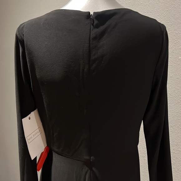 Mac Duggal 67848 FAUX WRAP LONG SLEEVE GOWN W/ APPLIQUÉ DETAIL NWT - Picture 10 of 14